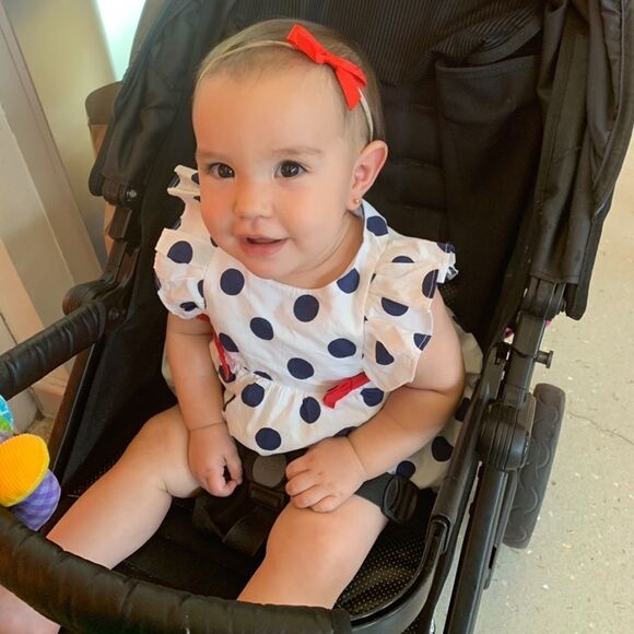 NEWNESS | Navy | Spanish Polka Dot Dress with Red Bows - Picture 8 of 8